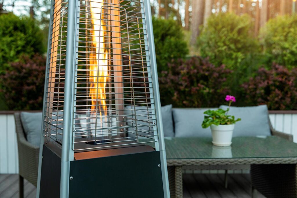 patio heater with flame